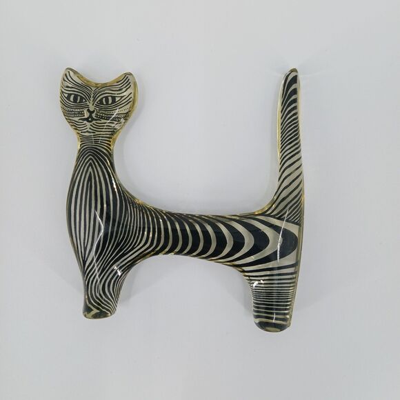 Other - Vintage MCM Abraham Palatnik Brazil Lucite Cat Sculpture Mid Century Figurine